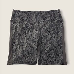 VS Pink 6” soft Ultimate High Waist Biker Shorts size large Pure black marble